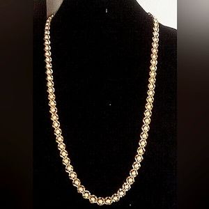 24" Gold Napier Signed Faux Pearls Sweater Necklace